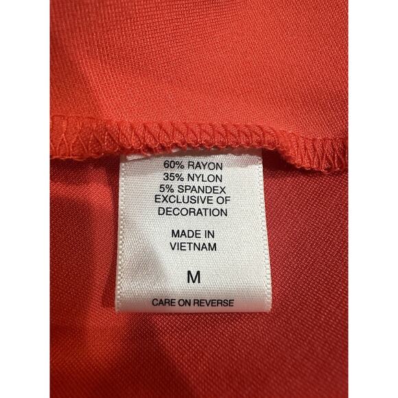 NWT New York & Company Red Lace Peplum Holiday Top Sleeveless Blouse Medium NEW - Picture 11 of 15